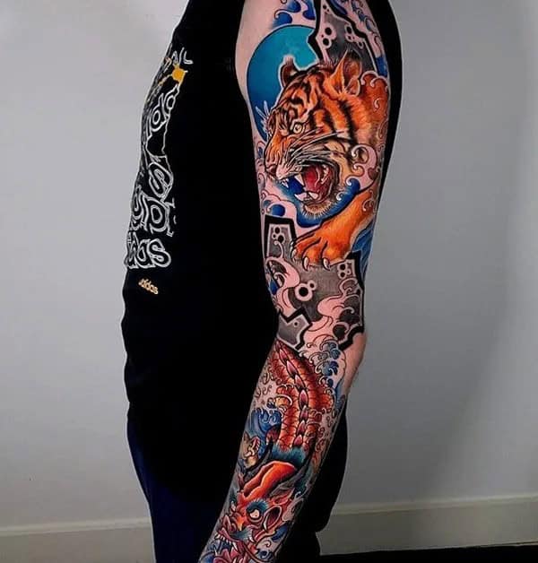 Tiger Sleeve Tattoo