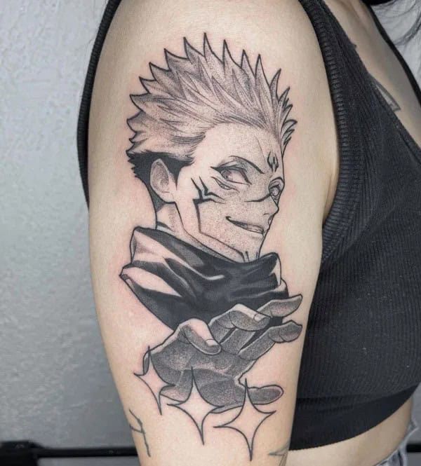 Sukuna Neck Tattoo