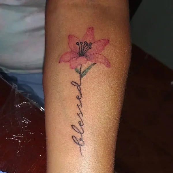 Blessed Floral tattoo