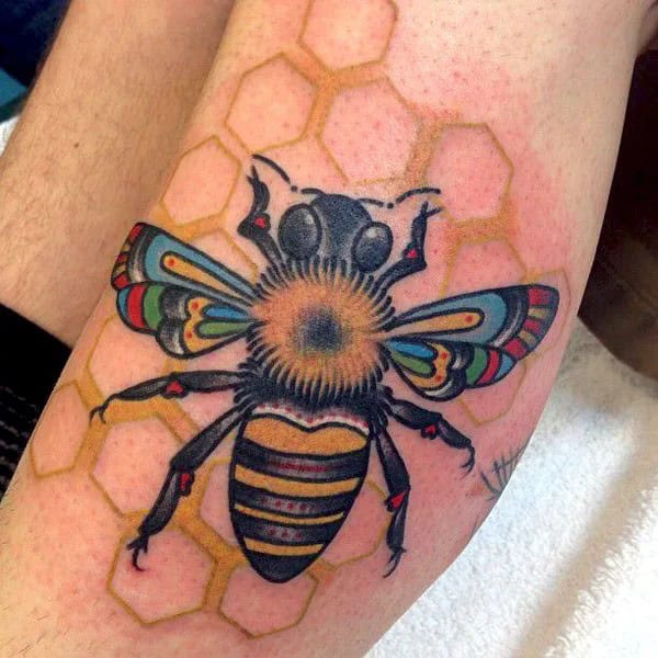 Old School Bee Tattoo