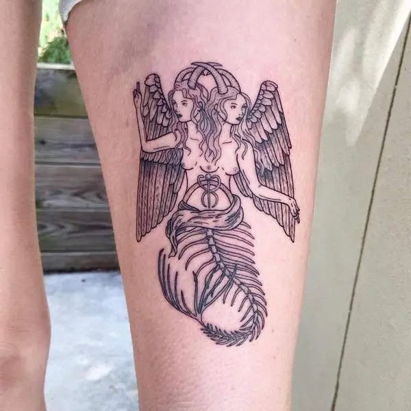 Baphomet Mermaid Tattoo