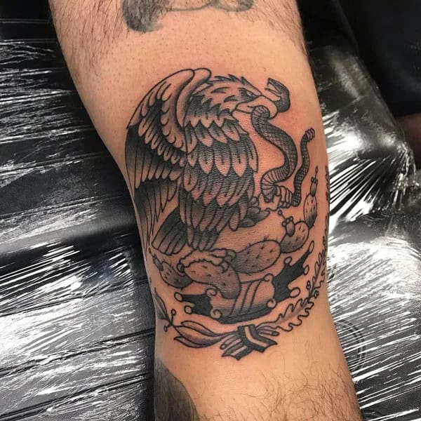 Mexican Eagle Chest Tattoo