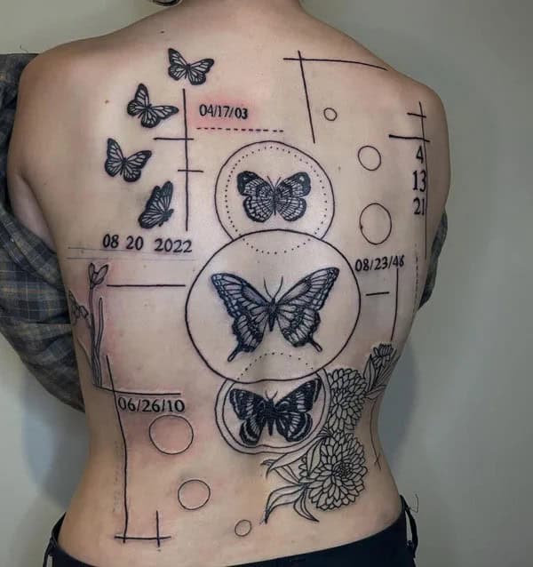 Patchwork Butterfly Tattoo