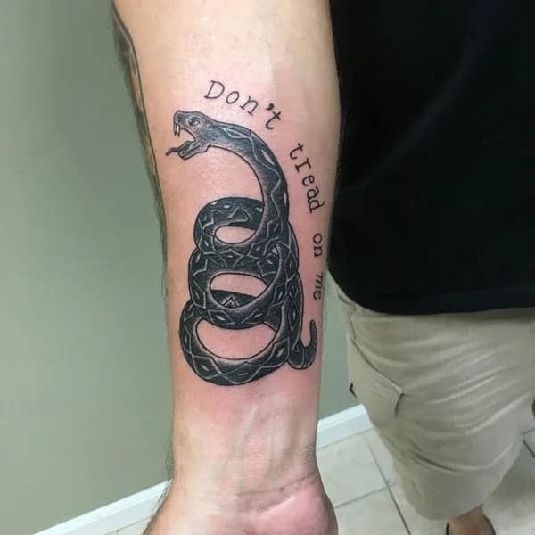 “Don’t Tread On Me” Back Tattoo