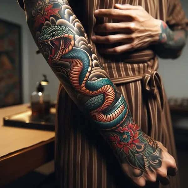 Traditional Snake Tattoo