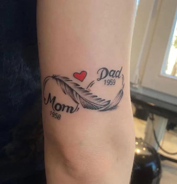 Mom and Dad Flower Tattoo