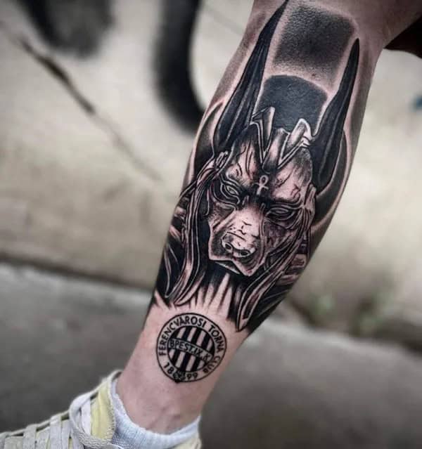 Anubis Leg Tattoo