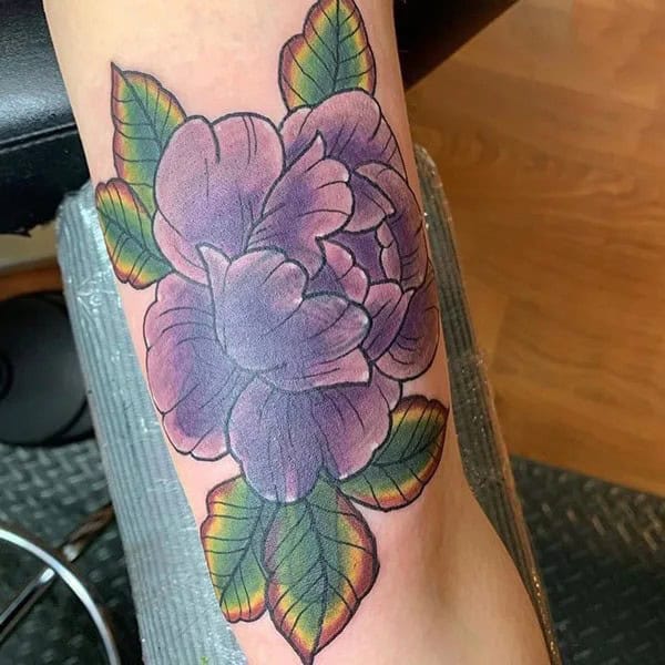 Purple Peony Tattoo