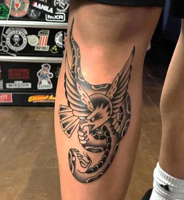 Mexican Eagle Chest Tattoo