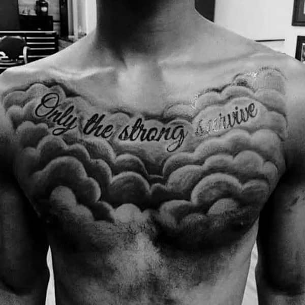 “Only The Strong Survive” Chest Tattoo