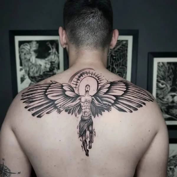 Icarus Back Tattoo