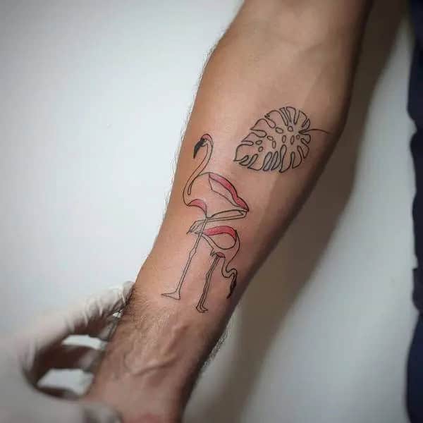 Flamingo Outline Tattoo