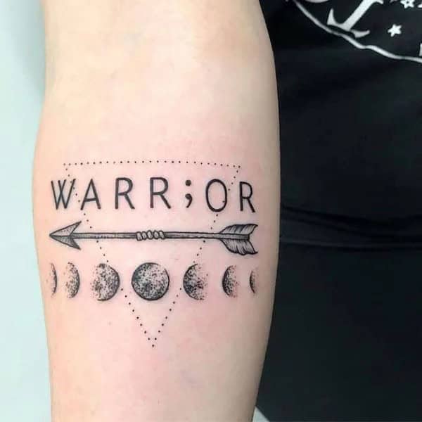 Warrior Semicolon Tattoos