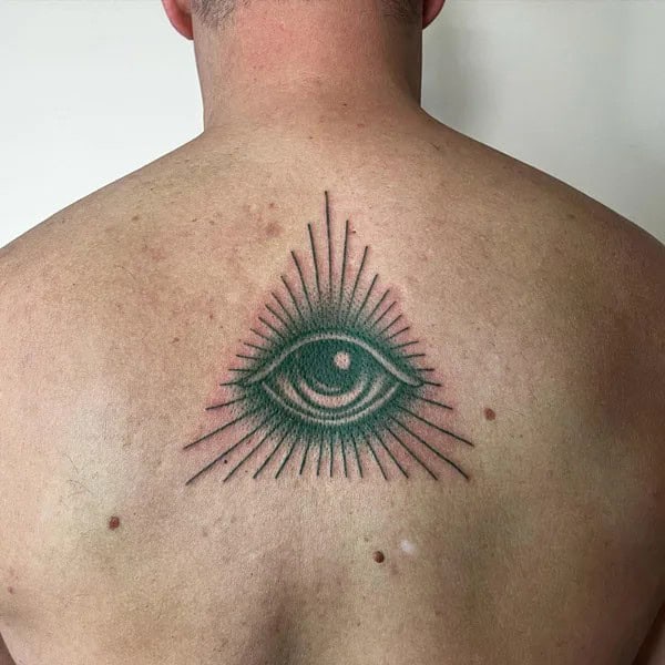 All Seeing Eye Back Tattoo