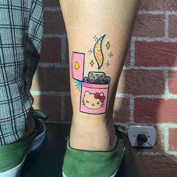 Ankle Hello Kitty Tattoo