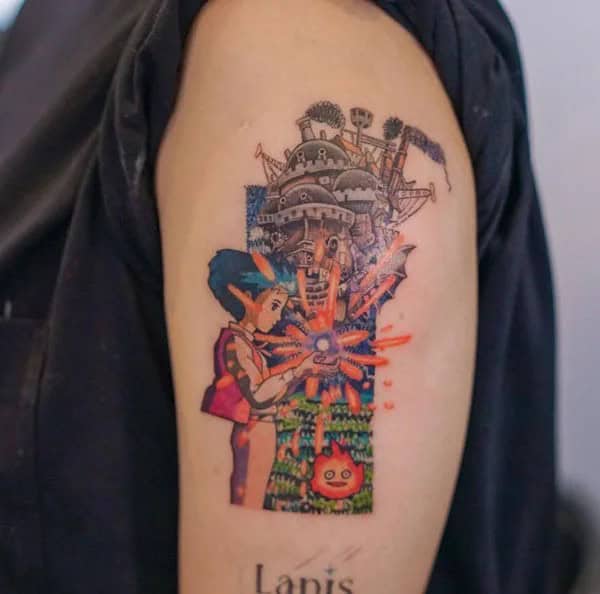 Sleeve Howl’s Moving Castle Tattoo