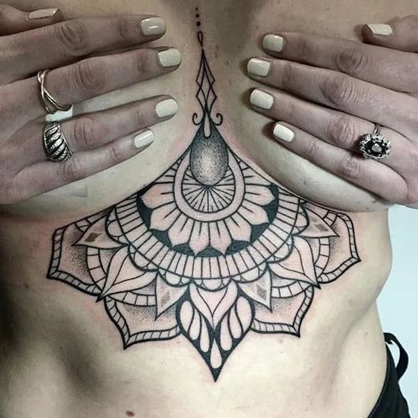 Mandala Under Breast Tattoo