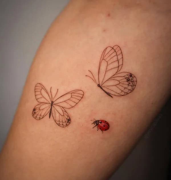 Butterfly and Ladybug Tattoo