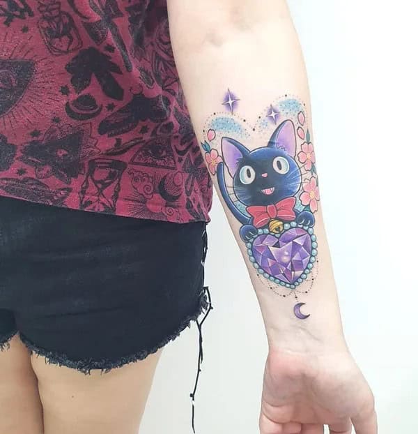 Glittery Kitty Tattoo