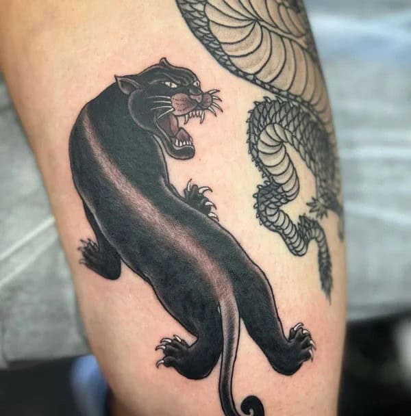 Black Panther Arm Tattoo