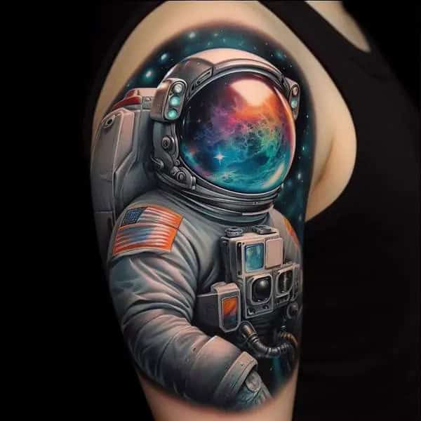 Astronaut Arm Tattoo