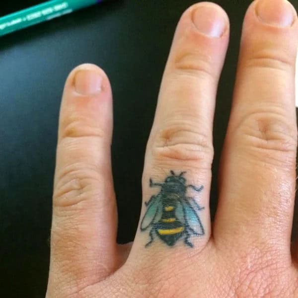 Finger Bee Tattoo