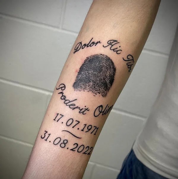 Fingerprint Memorial Tattoo