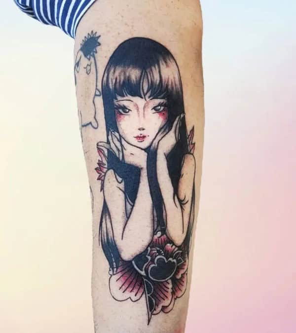 Geometric Junji Ito Tattoo