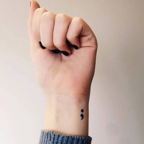 Semicolon Tattoo on Wrist