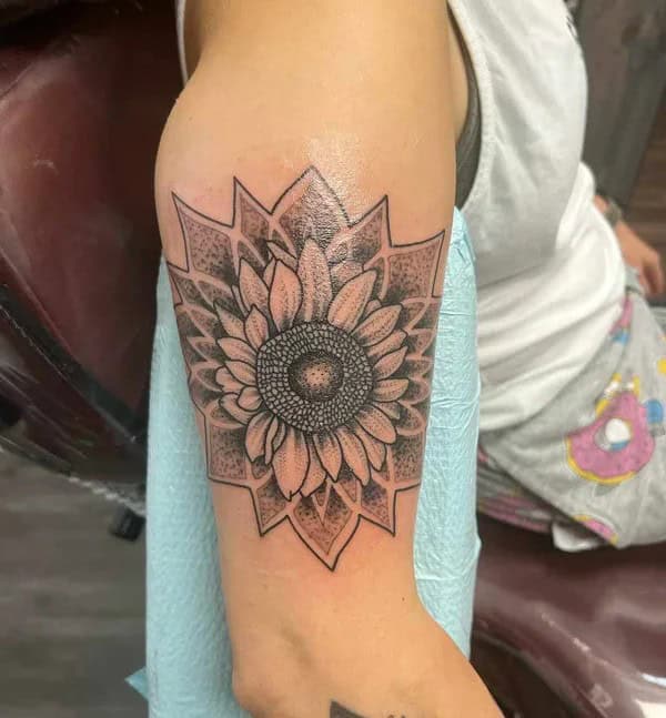 Sunflower Mandala Tattoo