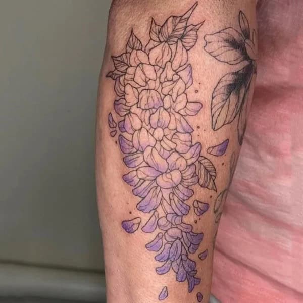 Wisteria Thigh Tattoo