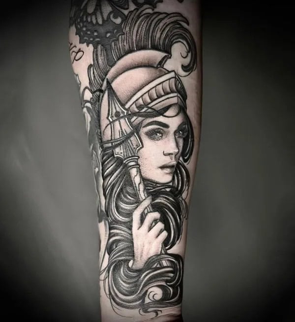 Female Warrior Tattoo