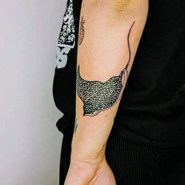 Blackwork Stingray Tattoo