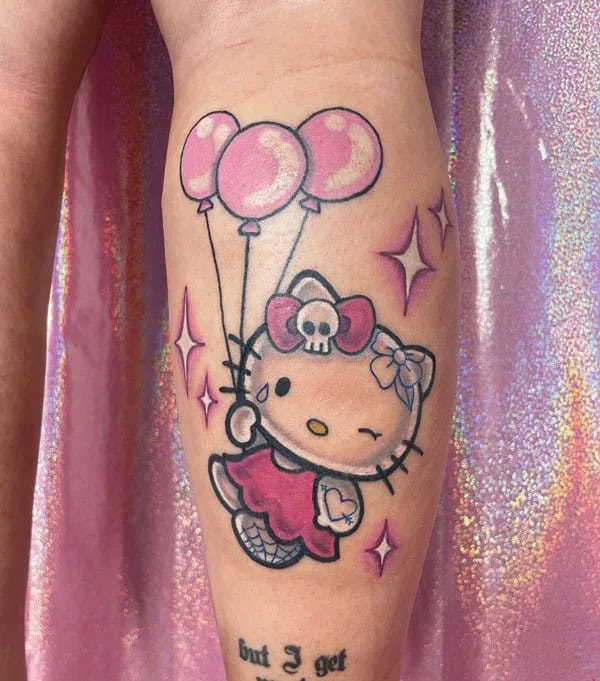 Ankle Hello Kitty Tattoo