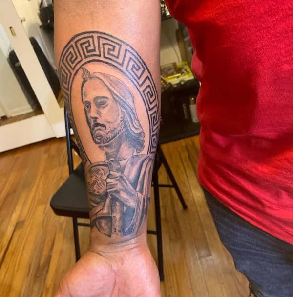 San Judas Flag Tattoo