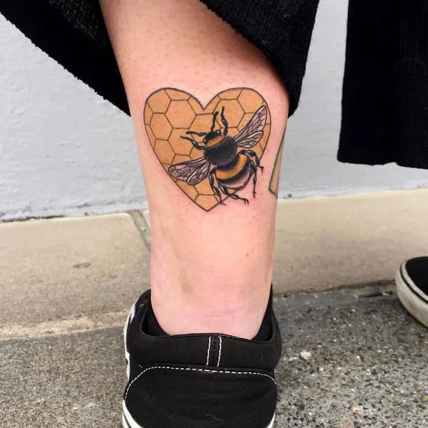 Bee Heart Tattoo