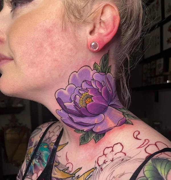 Purple Peony Tattoo