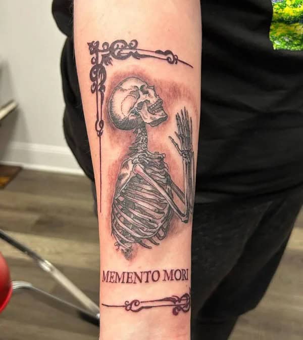 Memento Mori Skeleton Tattoo