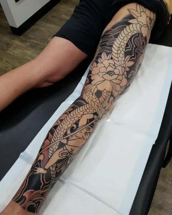 Japanese Leg Sleeve Tattoo