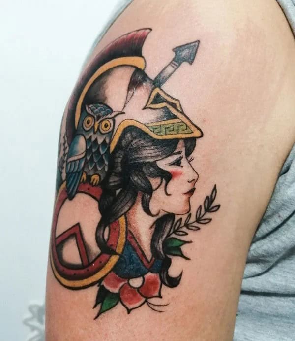 Traditional Athena Tattoo