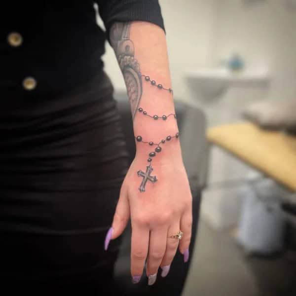 Cross Tattoo on Hand