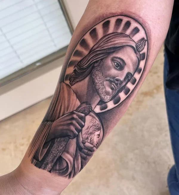 San Judas Flag Tattoo