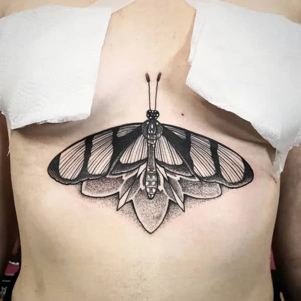 Butterfly Underboob Tattoo