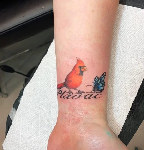 Cardinal Wrist Tattoo