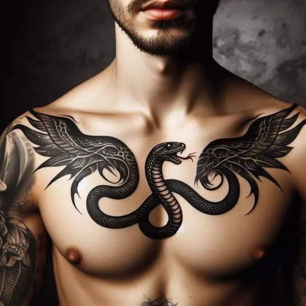 Chest Snake Tattoo