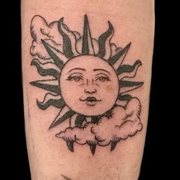 Sun and Cloud Tattoo