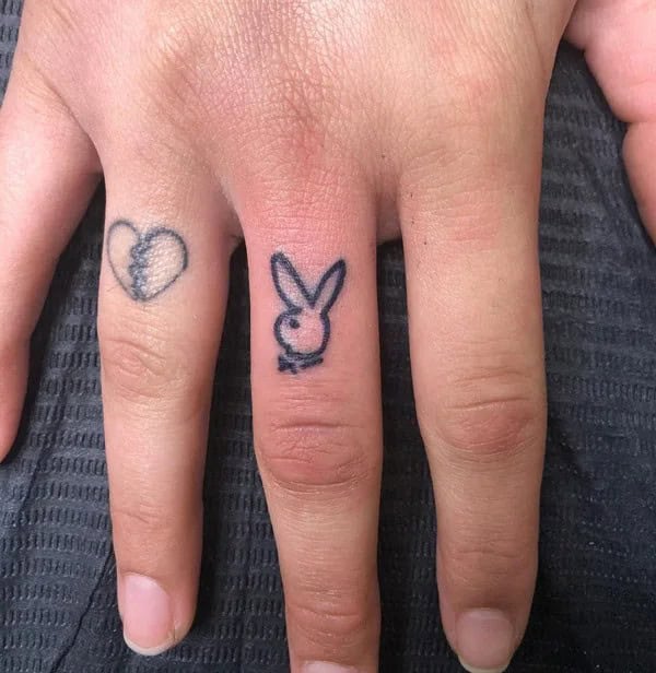 Playboy Bunny Finger Tattoo