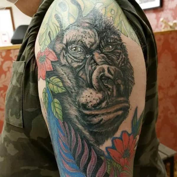 Gorilla Face Tattoo