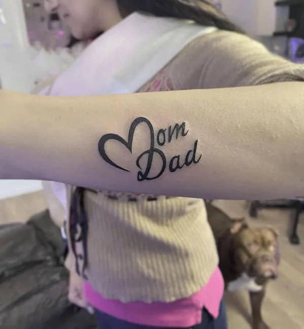 Mom and Dad Flower Tattoo