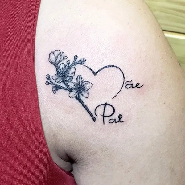 Mom and Dad Flower Tattoo